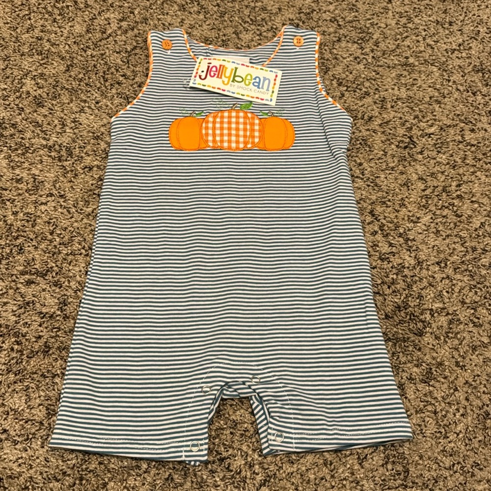 Pumpkin shorts romper